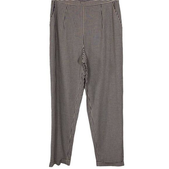 Evan Picone Women's Yellow & Blue Plaid High-Rise Straight-Leg Pants Size 14 - Picture 1 of 10